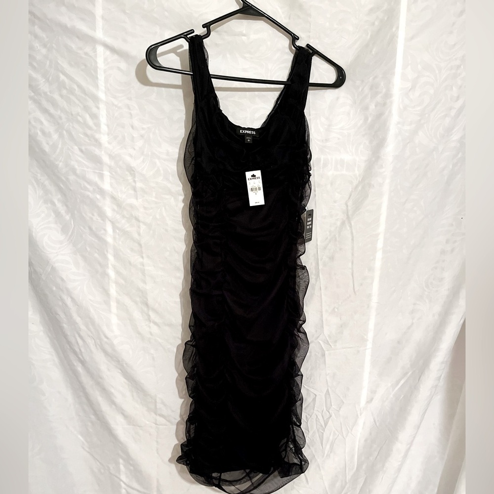Black Chiffon Mini Dress